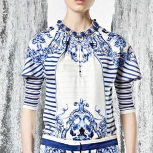 Roberto Cavalli Navy & White Striped Knit Sweater, IT42